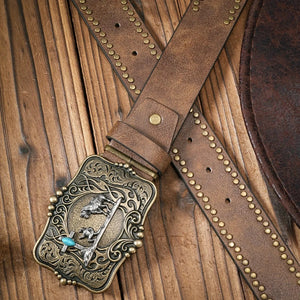 Cowboybälte med kors och hästdesign
