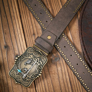 Cowboybälte med kors och hästdesign
