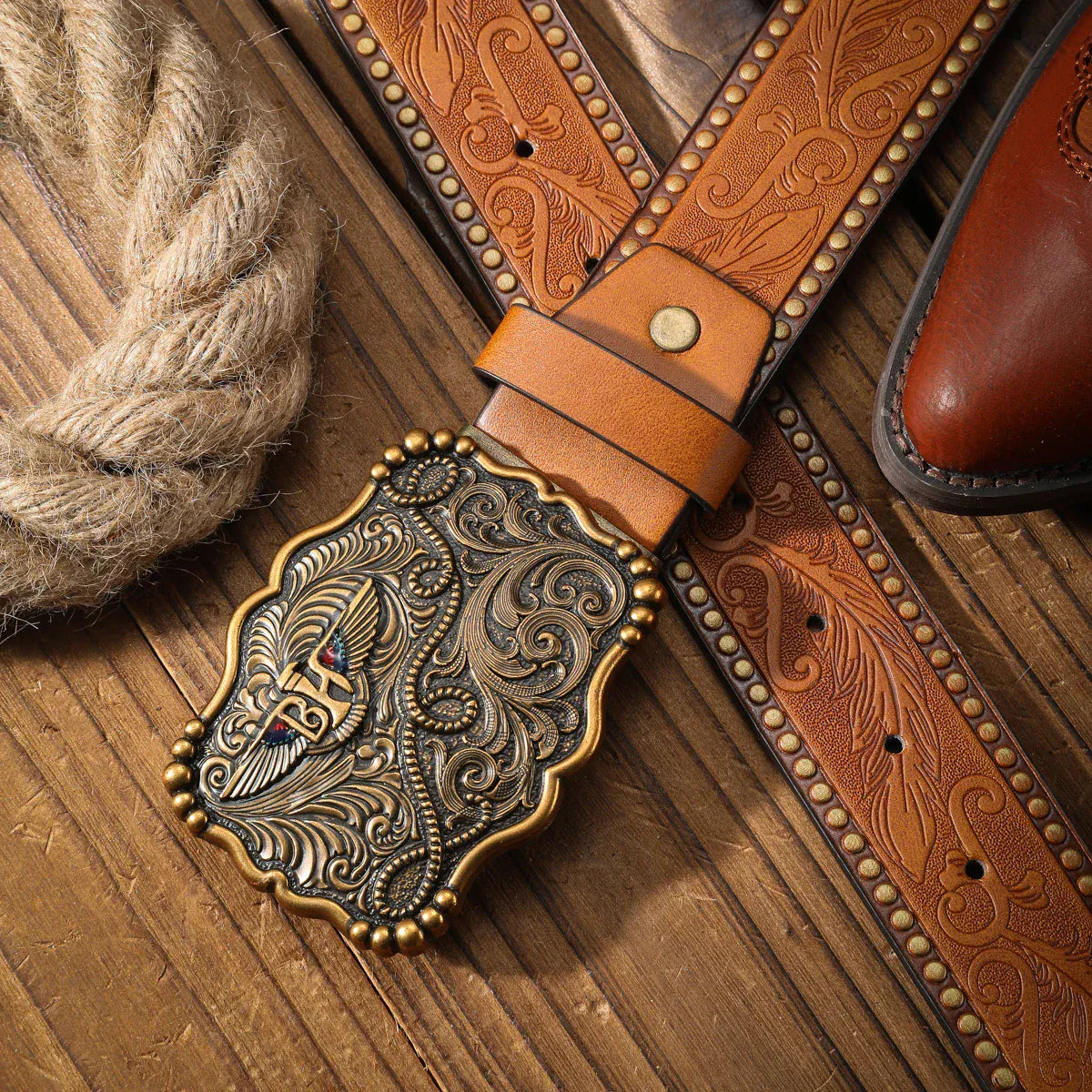 Cowboybälte präglad gravyr