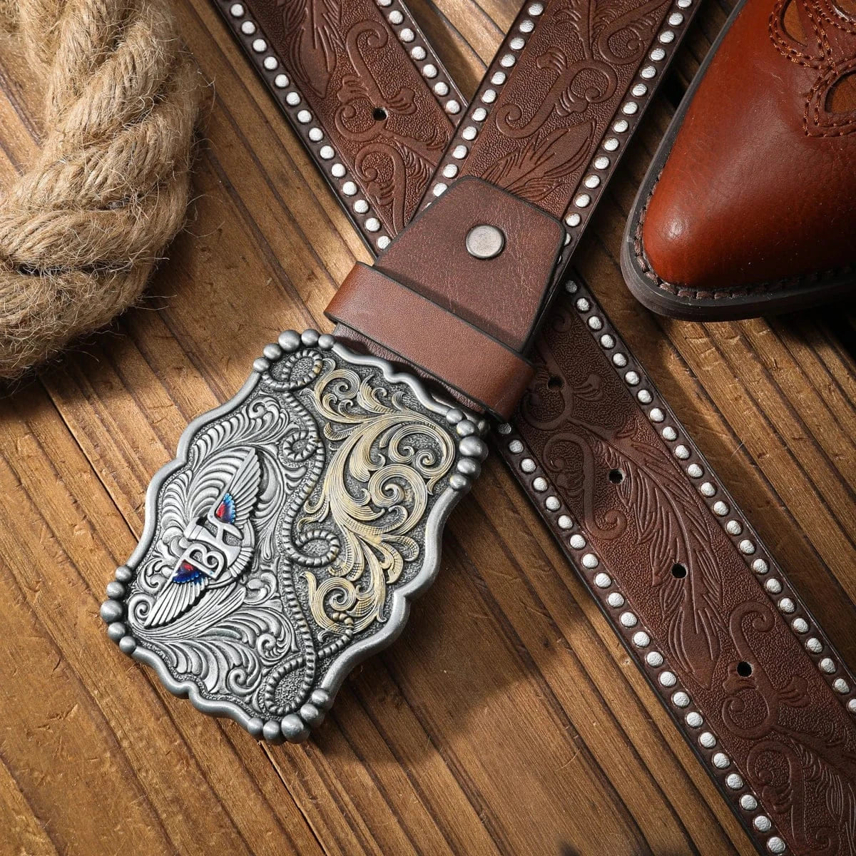 Cowboybälte präglad gravyr