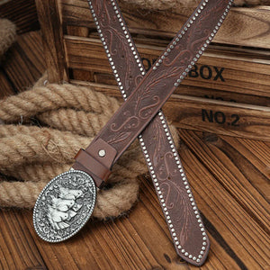 Cowboybälte silverfärgat hästspänne