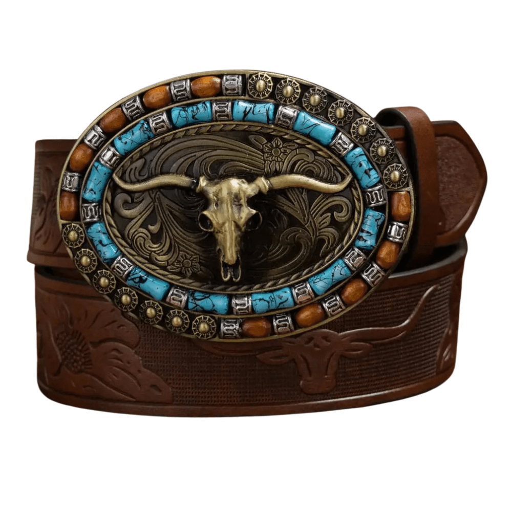 Cowboybälte tjurspänne Mörkbrun / 120cm