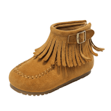 Cowboyboots för Barn i Mjuk Mockastil med Fransar