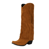 Cowboyboots i mockastil med vikt skaft och 6cm klack