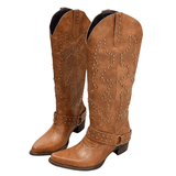 Cowboyboots med Broderade Nitar