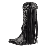 Cowboyboots med fransar och broderi i västernstil