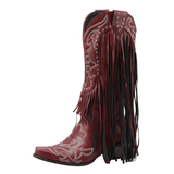 Cowboyboots med fransar och broderi i västernstil