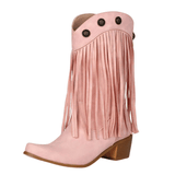 Cowboyboots med fransar och nitar i västernstil