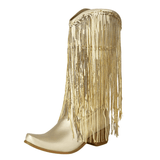 Cowboyboots med glittrande fransar
