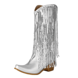 Cowboyboots med glittrande fransar