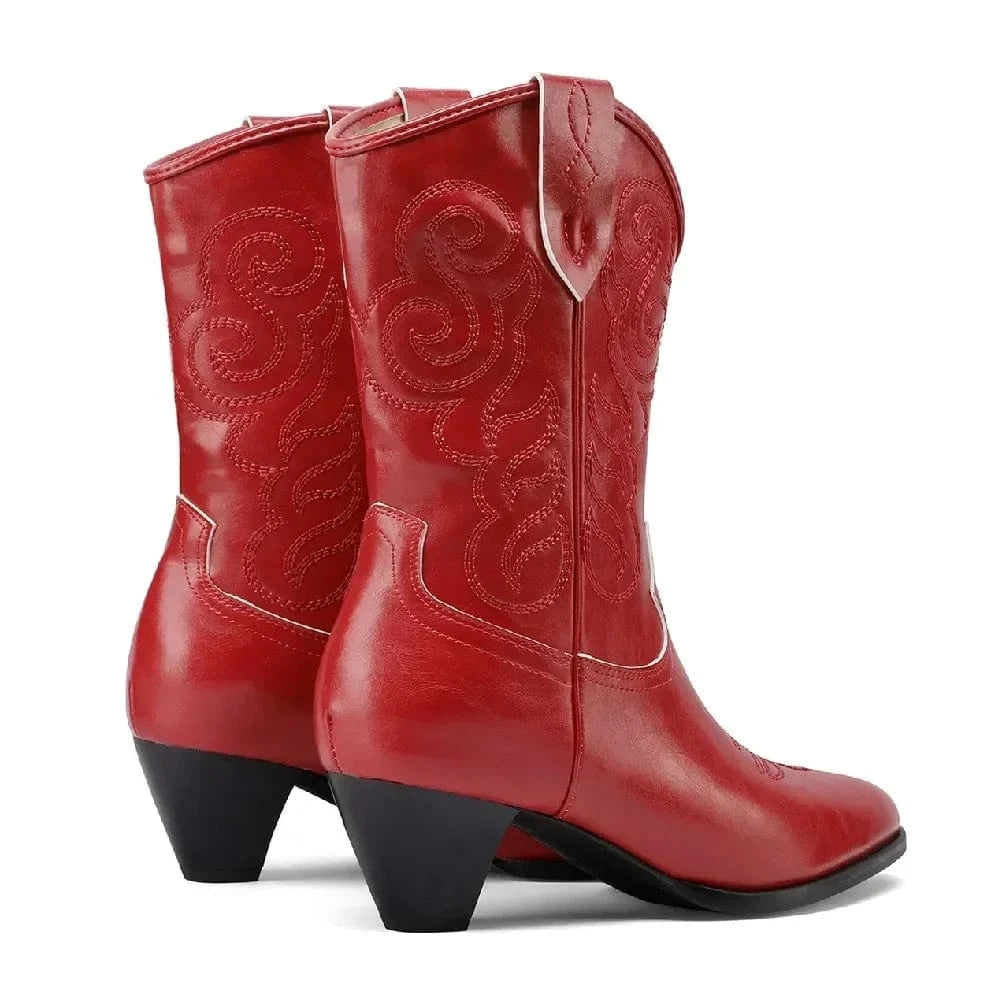 Cowboyboots med klassisk broderad westernlook