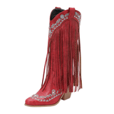 Cowboyboots med tofsar och broderad vintageinspirerad design