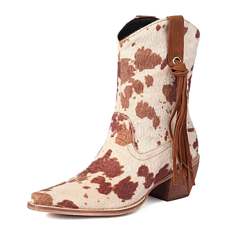 Cowboyboots med tryckt mönster