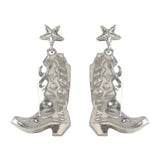 Cowboyboots-örhängen med pärlor och snöflinga