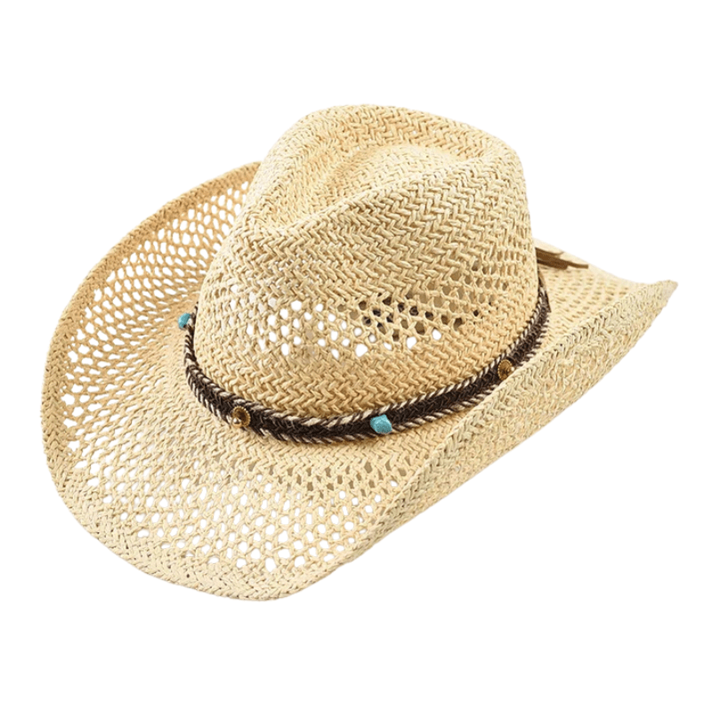 Cowboyhatt dam strå