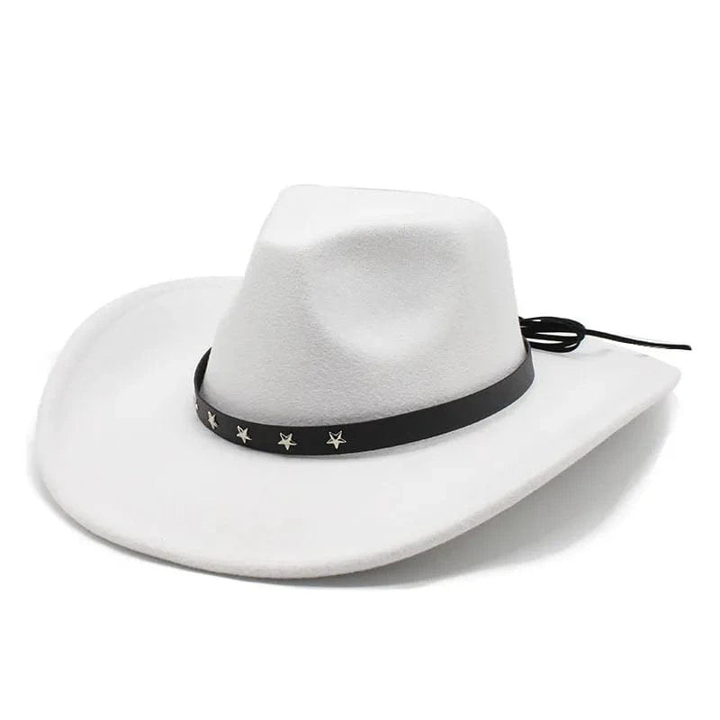 Cowboyhatt i filt med stjärnband