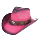 Cowboyhatt i Flätad Halmlook med Solskärm