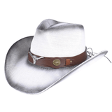 Cowboyhatt i Flätad Halmlook med Solskärm