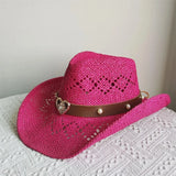 Cowboyhatt i halm med hjärta