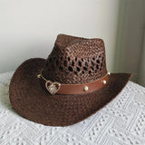 Cowboyhatt i halm med hjärta