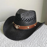 Cowboyhatt i halm med hjärta