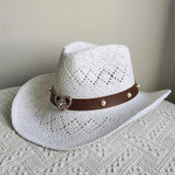 Cowboyhatt i halm med hjärta