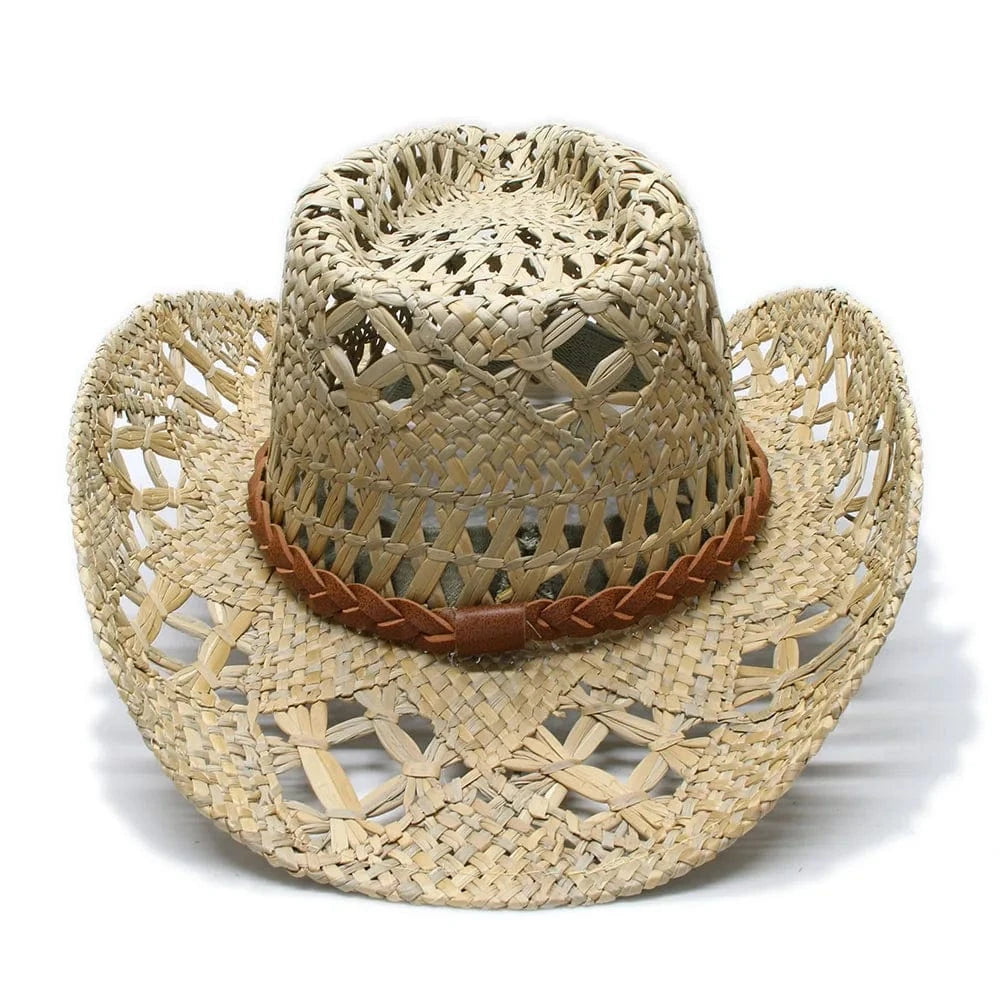 Cowboyhatt i strå Halmbeige