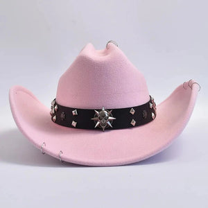 Cowboyhatt med dödskalle Rosa / One Size