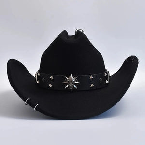 Cowboyhatt med dödskalle Svart / One Size