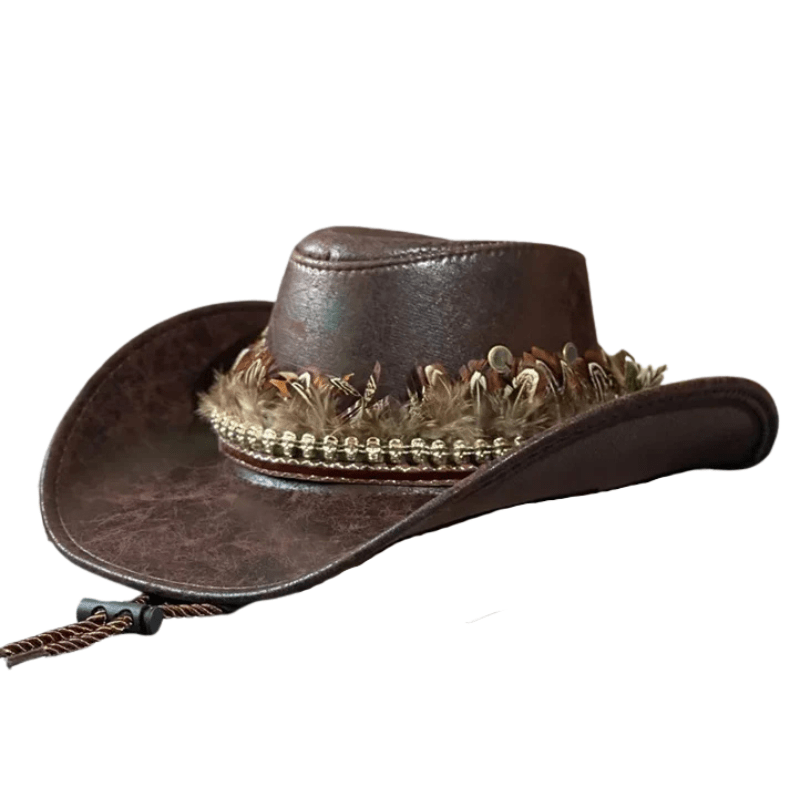 Cowboyhatt med fjäderband