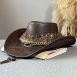 Cowboyhatt med fjäderband