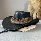 Cowboyhatt med fjäderband