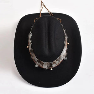 Cowboyhatt med Fjädrar