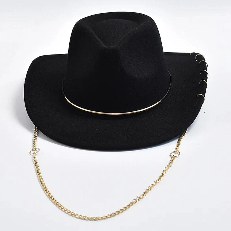 Cowboyhatt med Metallkedja