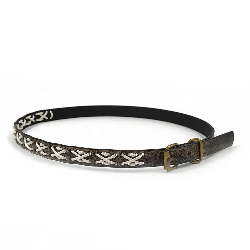 Cowboyhattband i läder med Xsöm