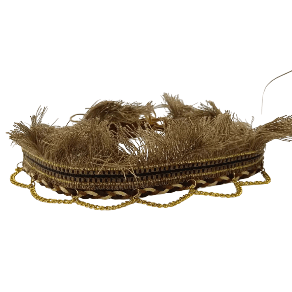 Cowboyhattband med frans och gyllene kedjor