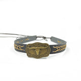 Cowboyhattband med metalliskt tjurhuvud