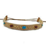 Cowboyhattband med ovala dekorstenar