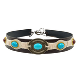 Cowboyhattband med stora turkosstenar