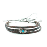 Cowboyhattband med turkosprydd concho