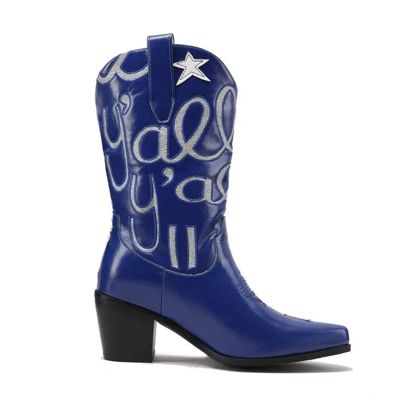 Cowgirl Boots med Stjärnbroderi