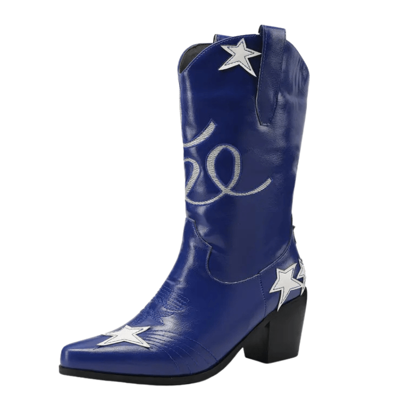 Cowgirl Boots med Stjärnbroderi