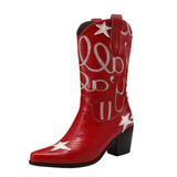 Cowgirl Boots med Stjärnbroderi