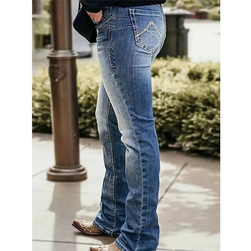 Cowgirl style jeans med bemfickor