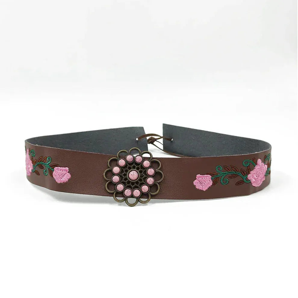 Cowgirlhattband broderade blommor