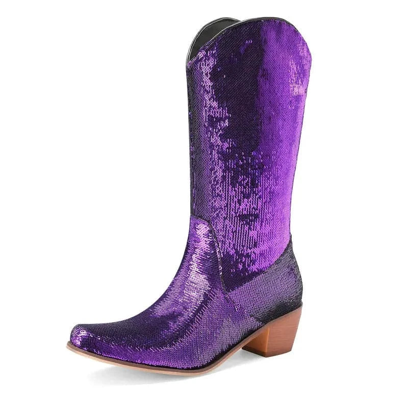 Cowboyboots med Paljetter för Dam