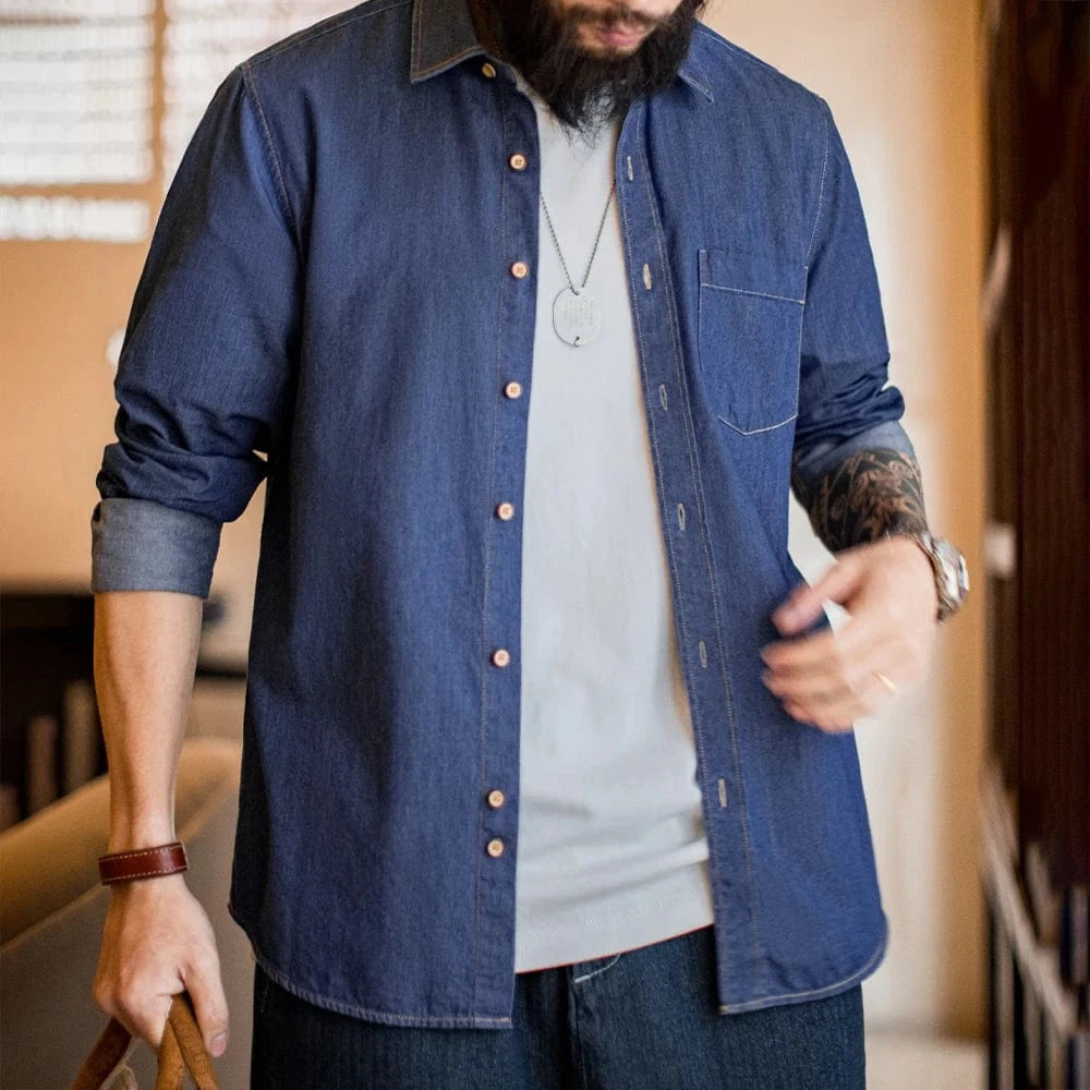 Denimskjorta Western klassisk