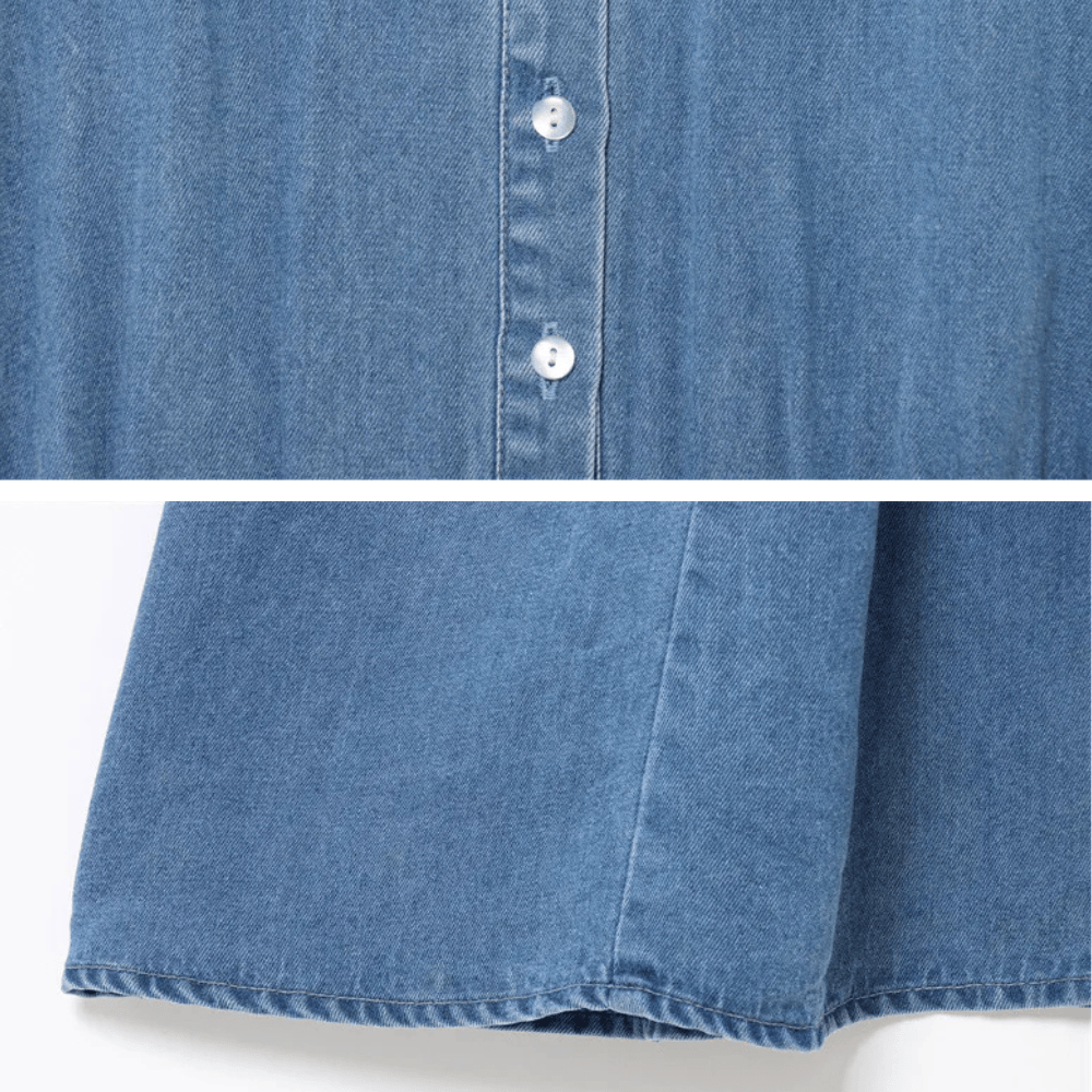 Denimskjortklänning med skärp