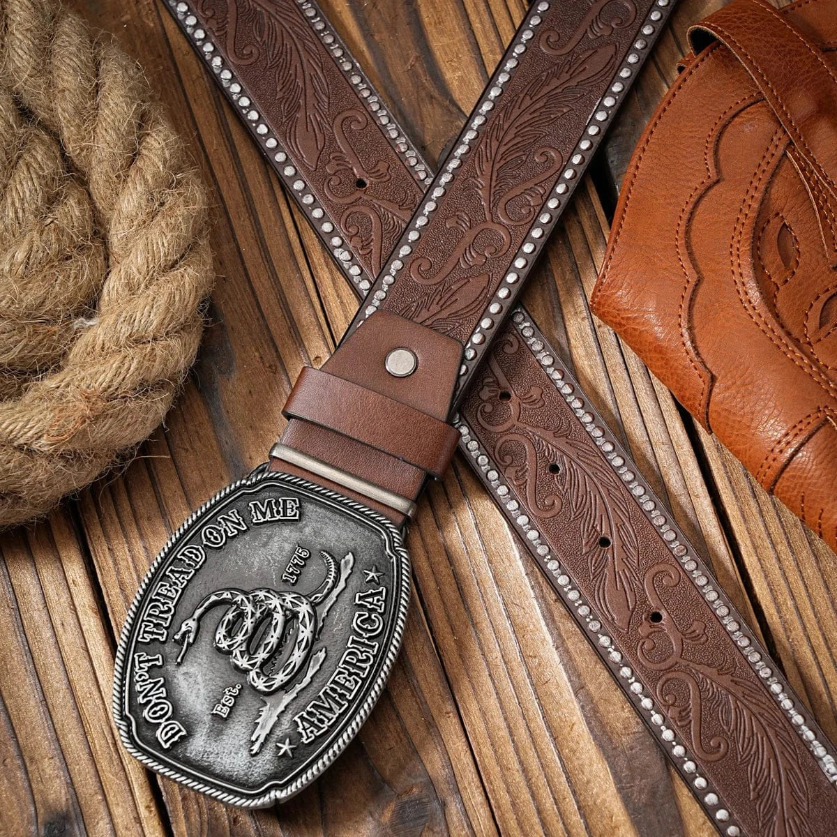 Don't Tread On Me cowboybälte med ormmotiv