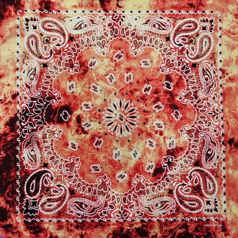 Eldfärgad Tie-dye Paisley Bandana